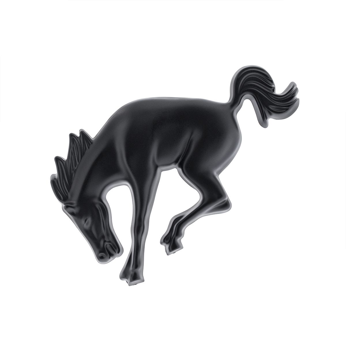 Plastic Bucking Horse Emblem - Matte Black