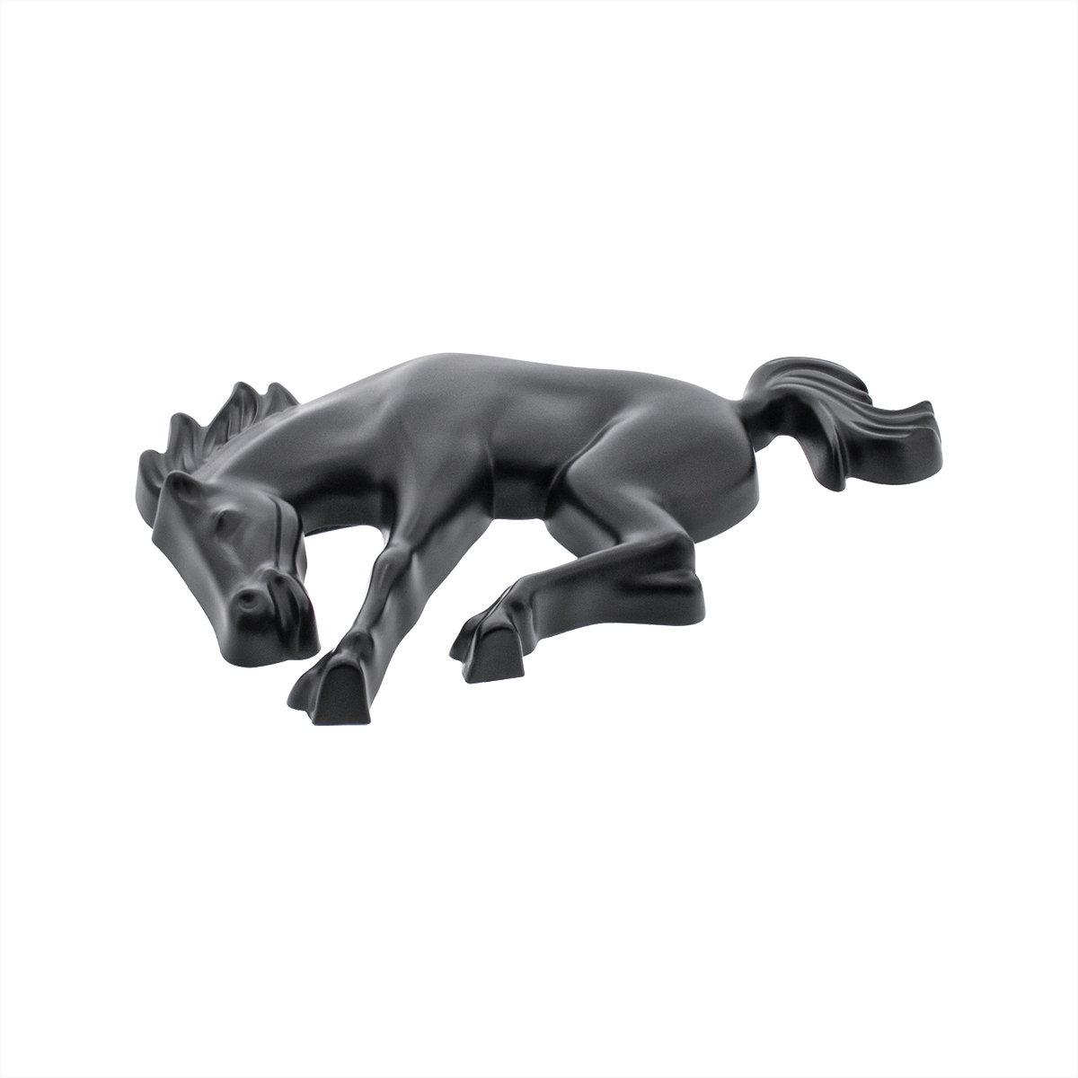 Plastic Bucking Horse Emblem - Matte Black - Thumbnail 3