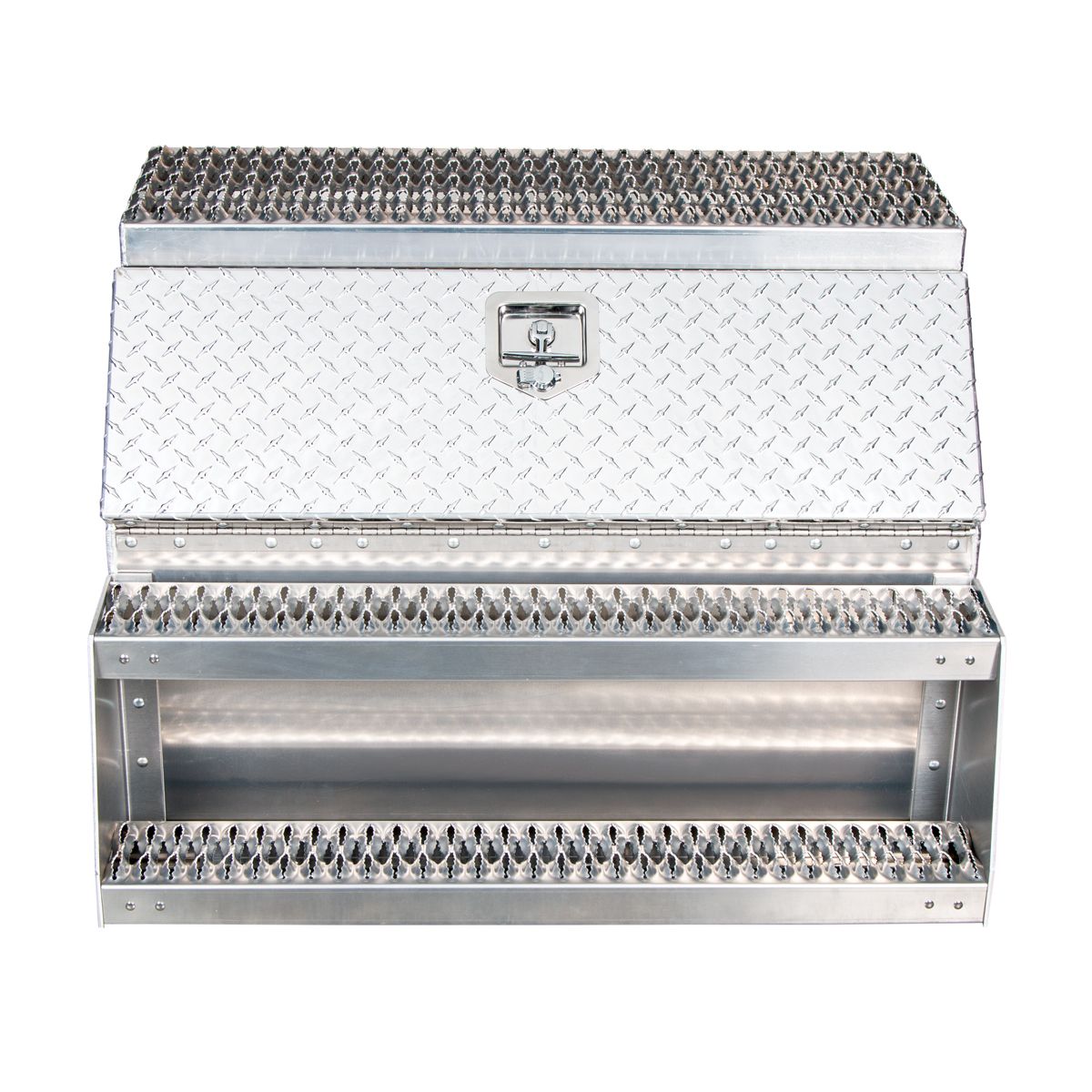 36"L X 25"W X 28"H Aluminum Step Saddle Box