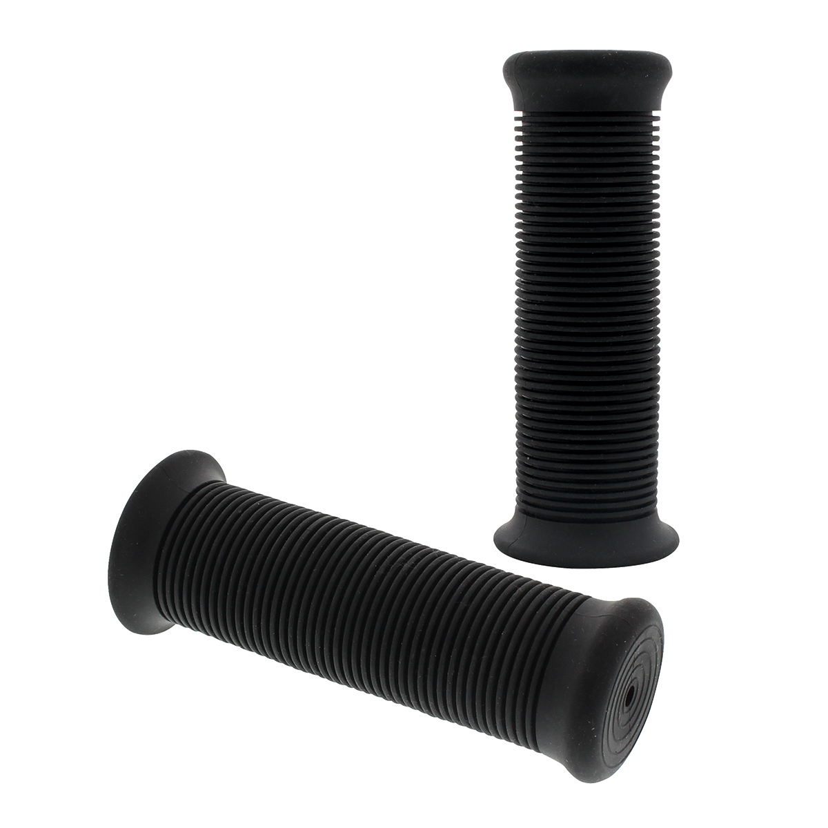 Black Motorcycle Rubber Grip Set - 1" or 1-1/8" (25/28mm) (Pair) - Thumbnail 4