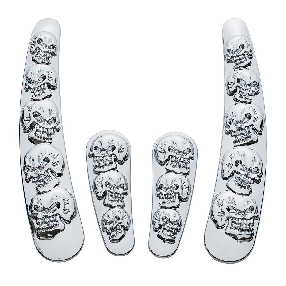 Chrome Skull Swing Arm Accent Set For Harley Motorcycle