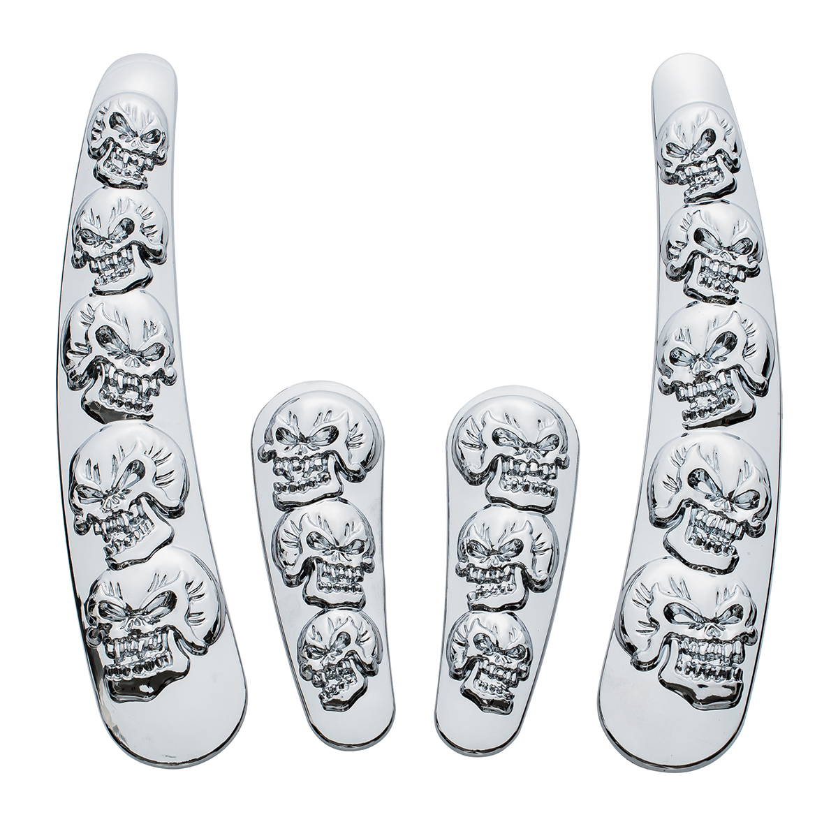 Chrome Skull Swing Arm Accent Set For Harley Motorcycle - Thumbnail 9