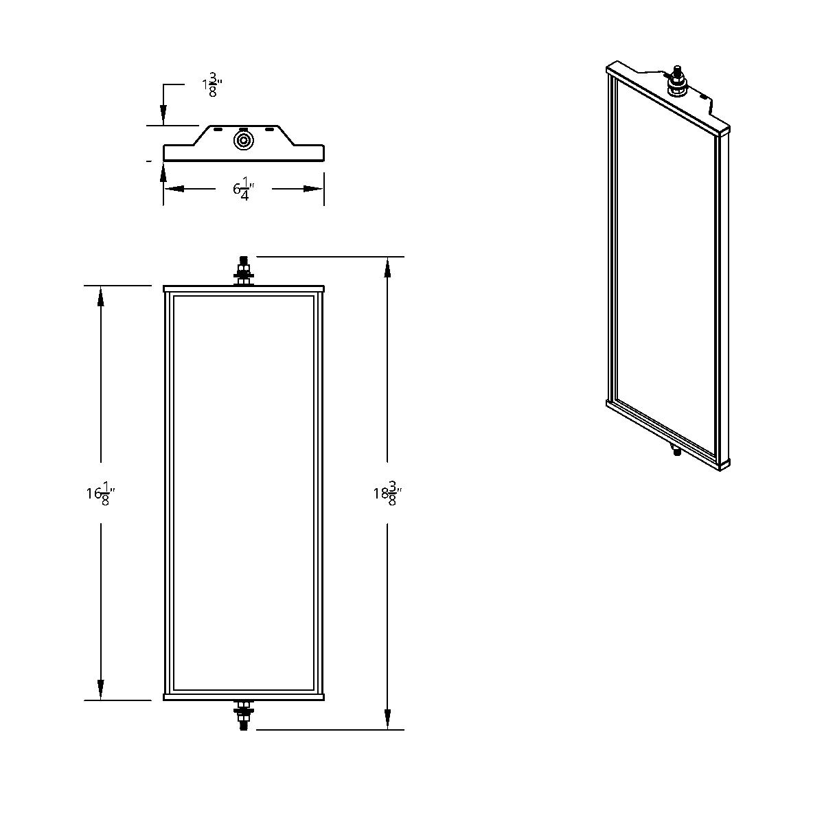 6" X 16" 430 Stainless Steel West Coast Mirror - Non Heated - Thumbnail 9
