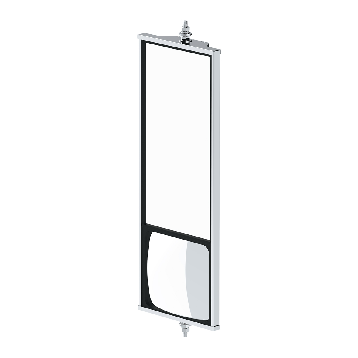 6" X 16" 430 Stainless Steel West Coast Mirror With Convex Lower Mirror - Non Heated - Thumbnail 2