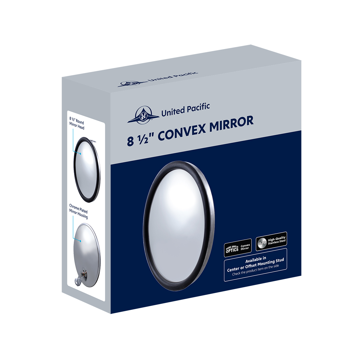 8-1/2" 430 Stainless Steel 150R Convex Mirror - Thumbnail 4