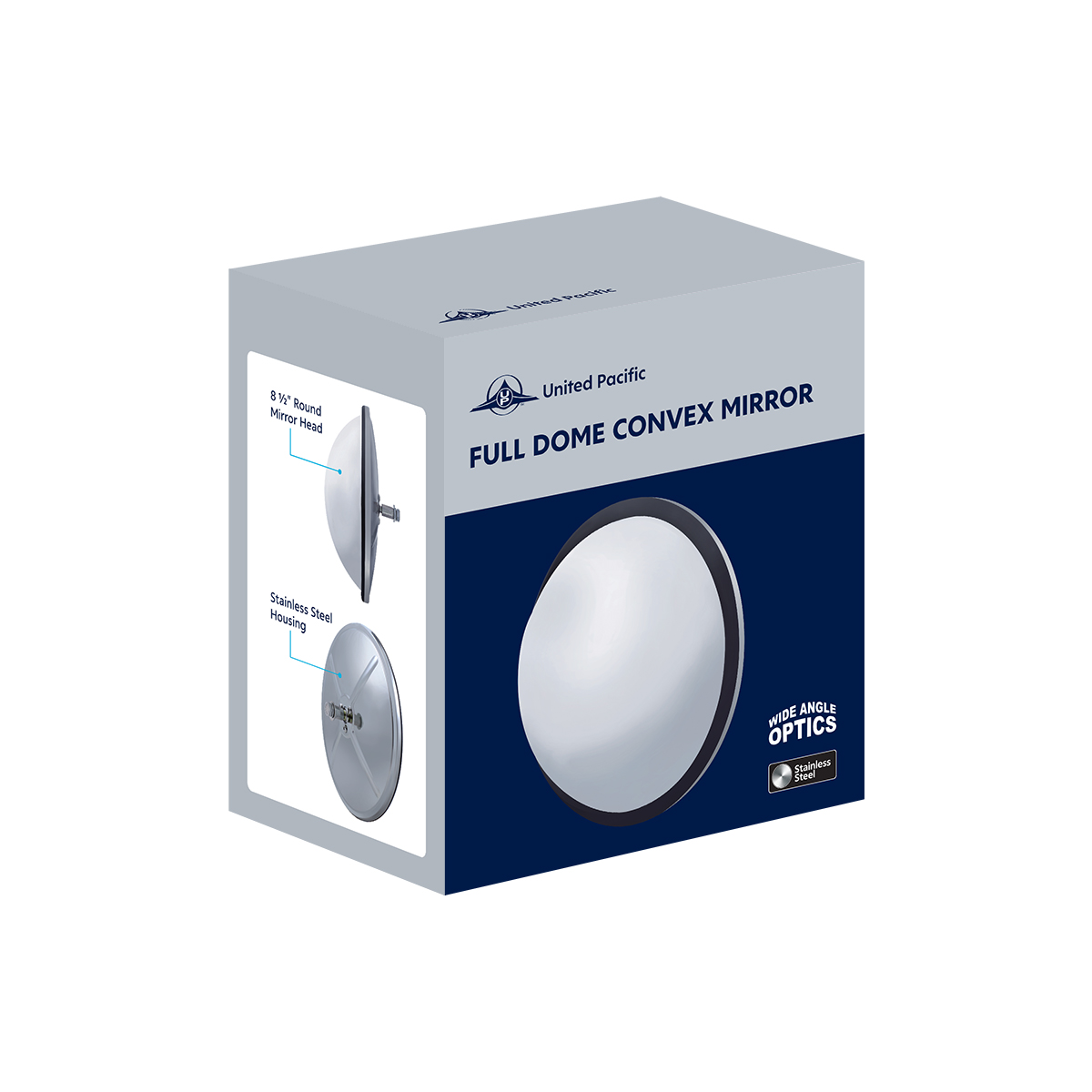 8-1/2" 430 Stainless Steel Full Dome Convex Mirror - Thumbnail 4