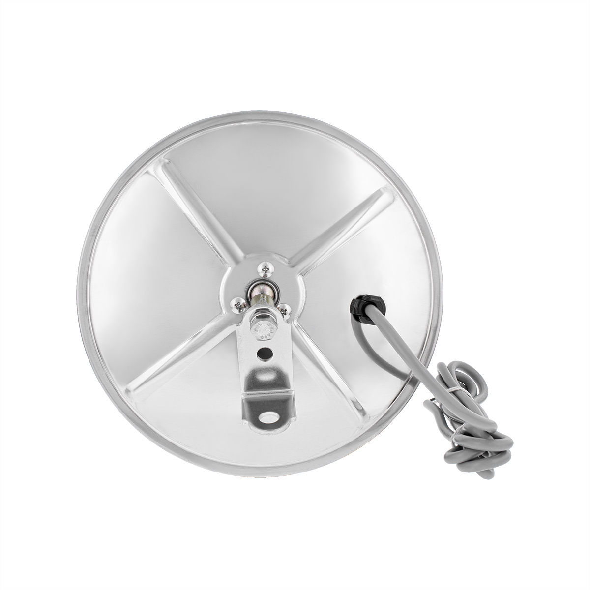 8-1/2" 430 Stainless Steel Heated 320R Convex Mirror - Centered Mounting Stud - Thumbnail 5