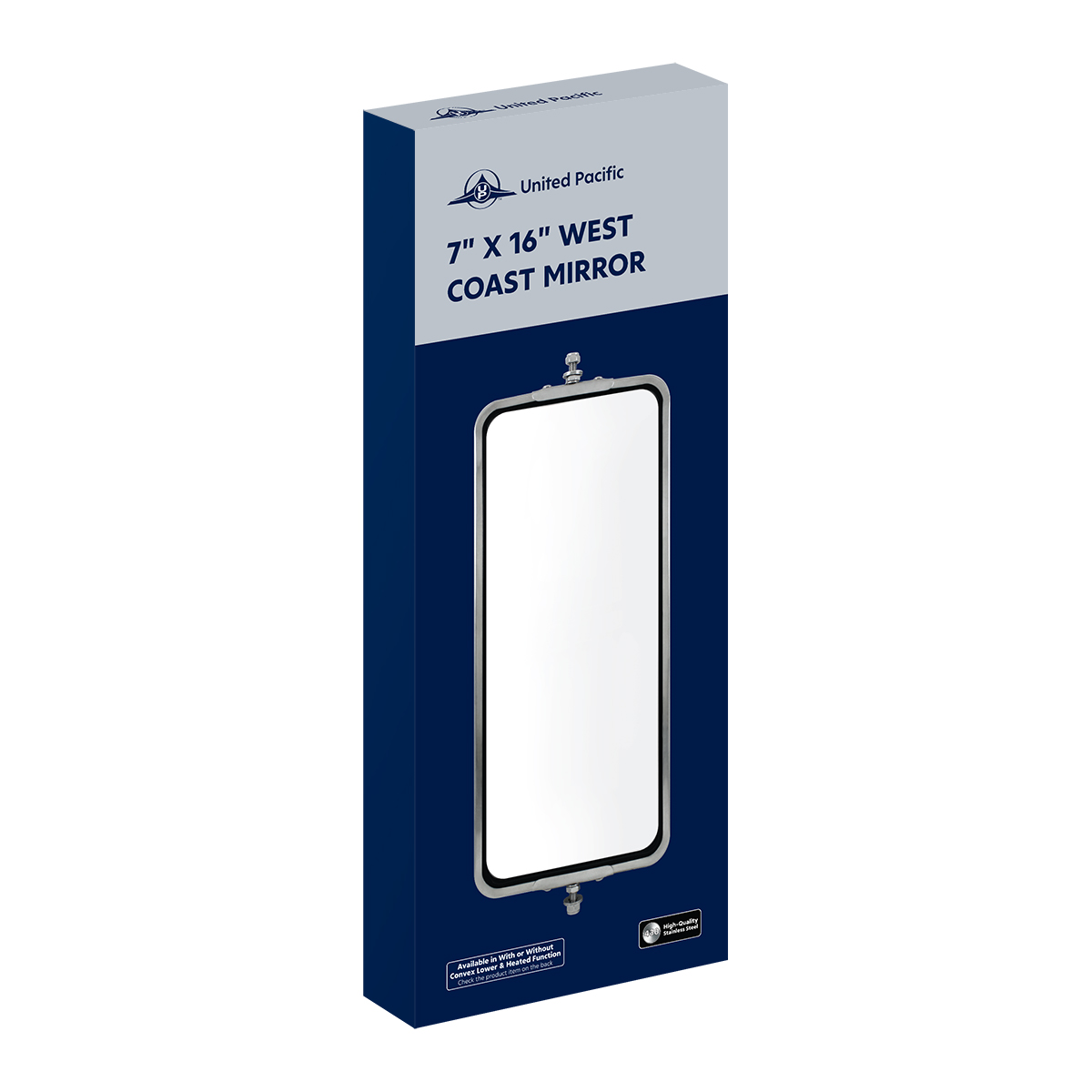 7" X 16" 430 Stainless Steel West Coast Style Mirror - Heated - Thumbnail 6