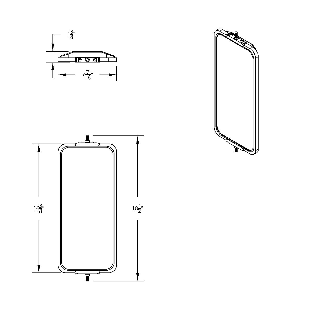 7" X 16" 430 Stainless Steel West Coast Style Mirror - Heated - Thumbnail 7