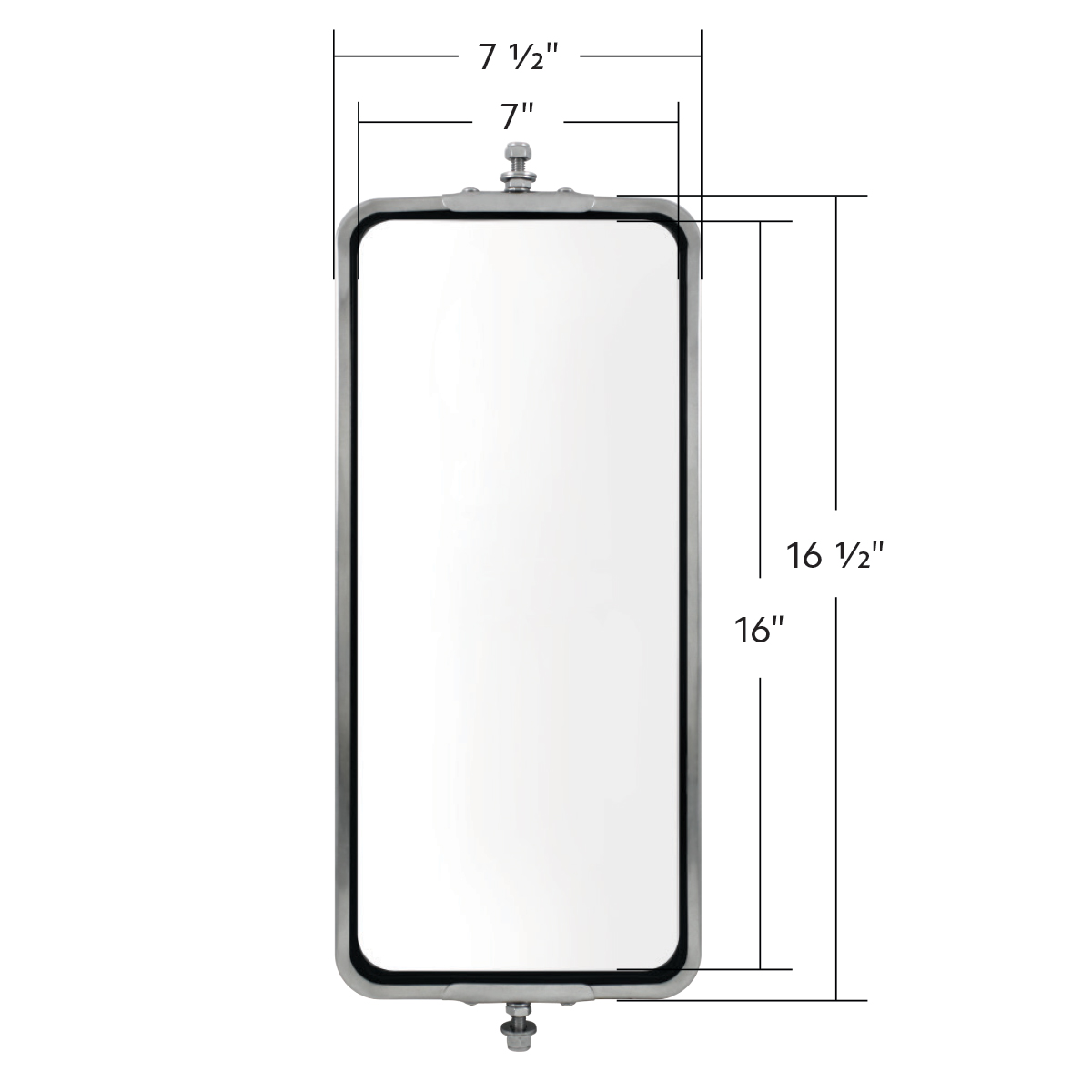 7" X 16" 430 Stainless Steel West Coast Style Mirror - Non Heated - Thumbnail 5