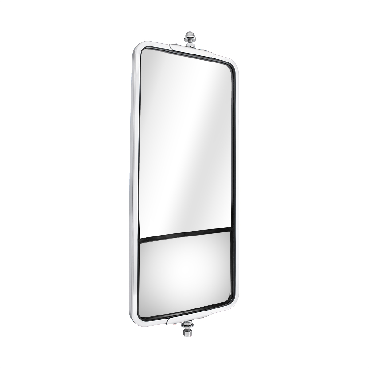 7" X 16" 430 Stainless Steel West Coast Style Mirror With Convex Lower Mirror - Non Heated - Thumbnail 2