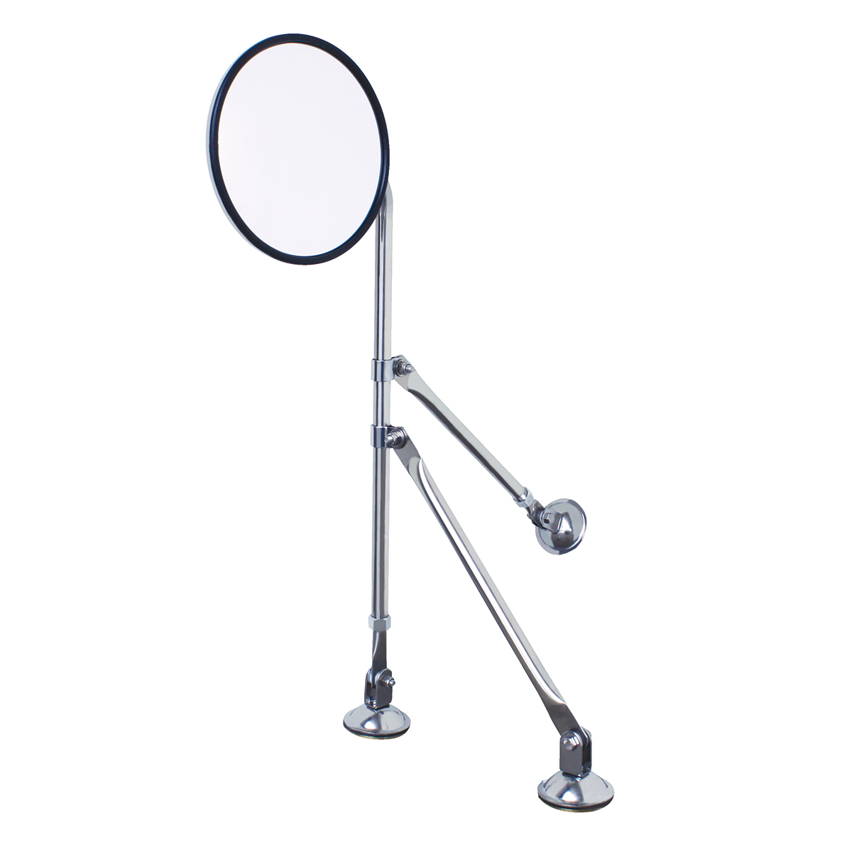 8-1/2" Convex Mirror With Stainless Tripod Fender Mirror Bracket - Thumbnail 8