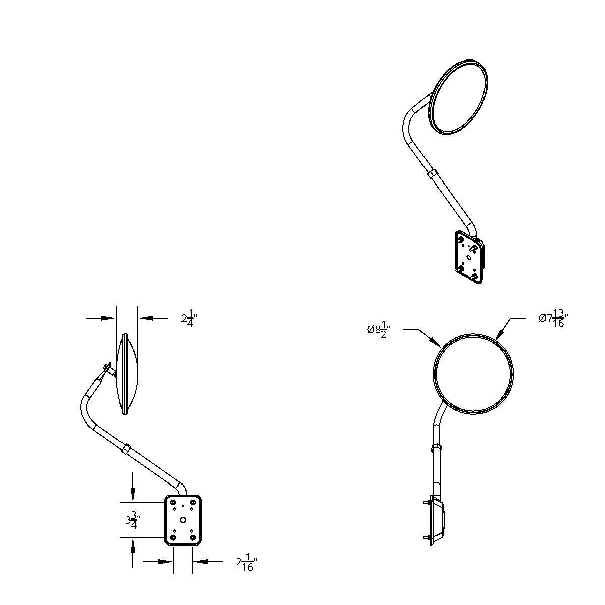 Universal Stainless Steel Pod Mount Convex Mirror - Thumbnail 9