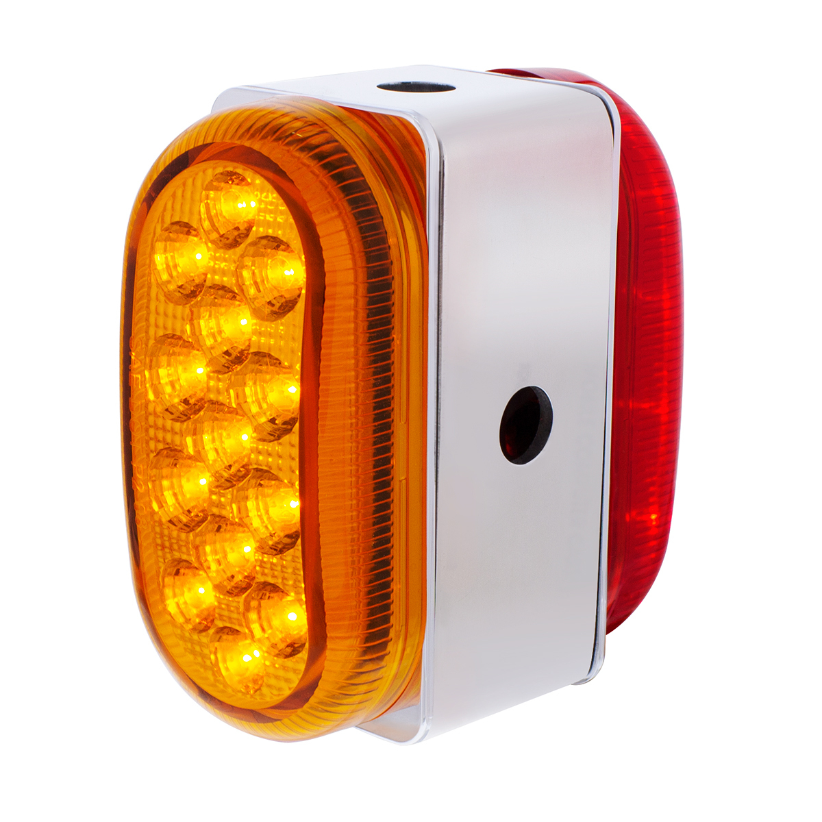 26 LED Dual Function Reflector Double Face Oval Light With SS Bracket - Amber & Red LED/Amber & Red Lens - Thumbnail 13