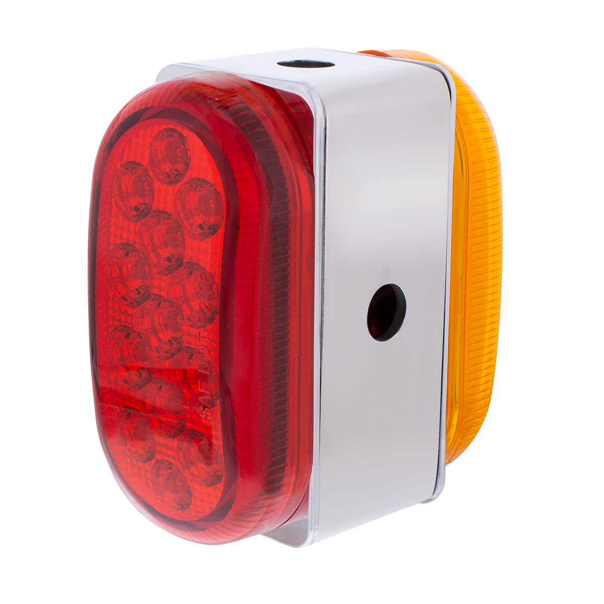 26 LED Dual Function Reflector Double Face Oval Light With SS Bracket - Amber & Red LED/Amber & Red Lens - Thumbnail 4