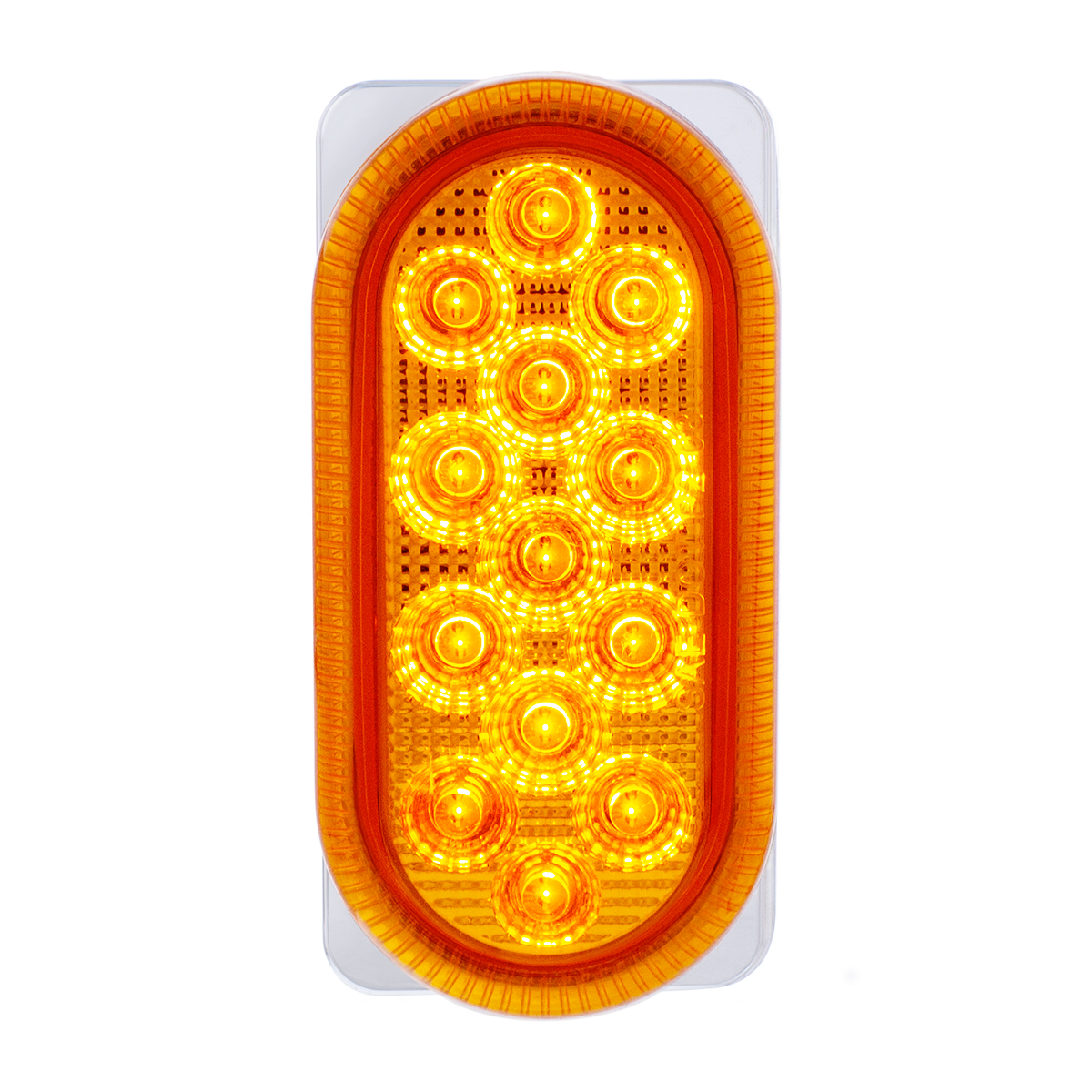 26 LED Dual Function Reflector Double Face Oval Light With SS Bracket - Amber & Red LED/Amber & Red Lens - Thumbnail 7