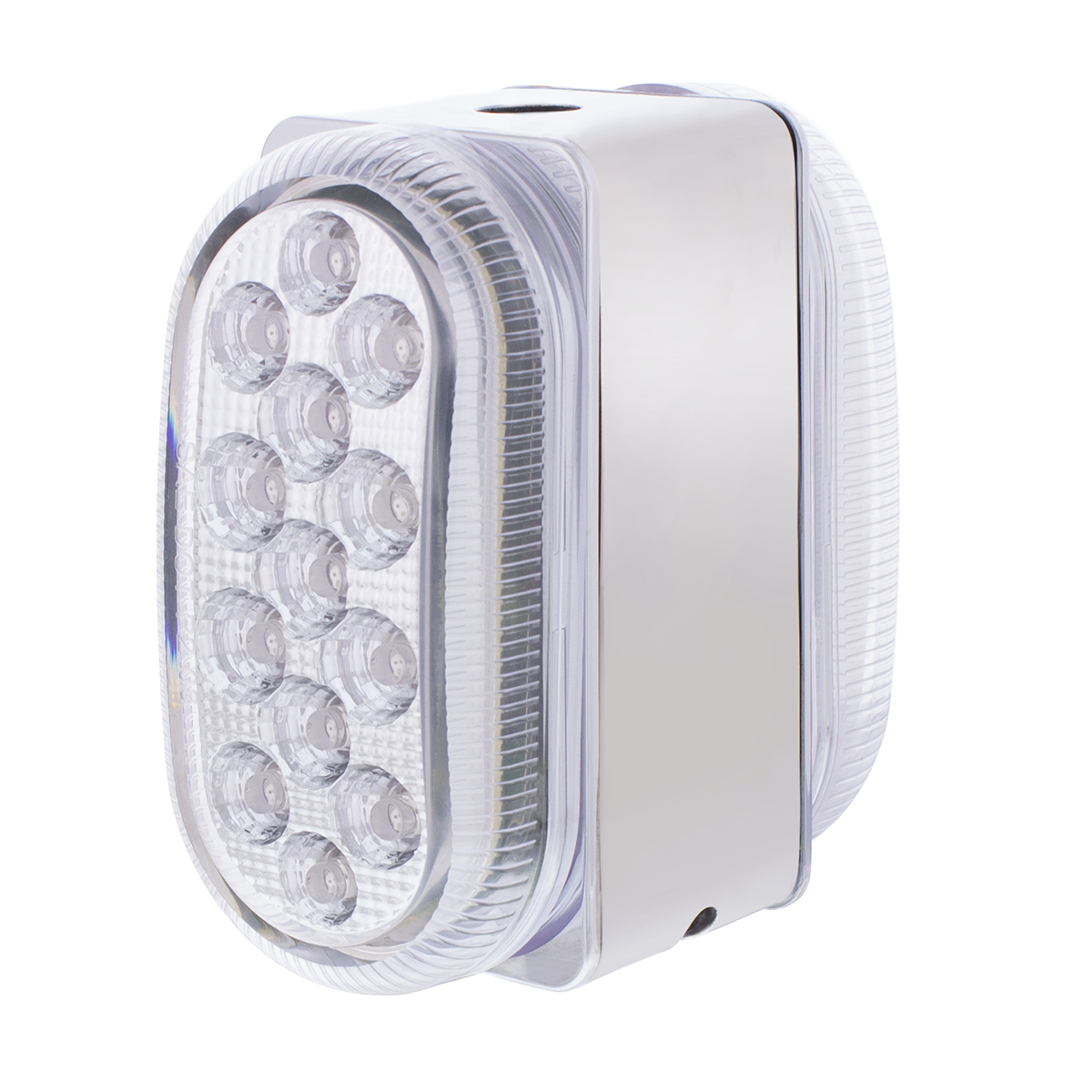 26 LED Dual Function Reflector Double Face Oval Light With SS Bracket - Amber & Red LED/Clear Lens - Thumbnail 4