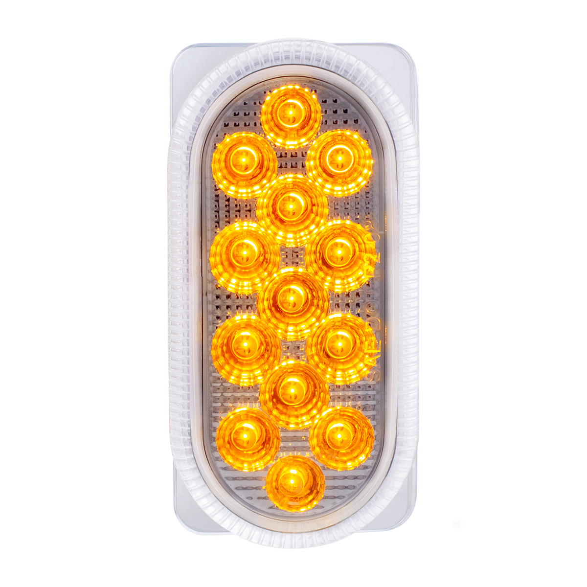 26 LED Dual Function Reflector Double Face Oval Light With SS Bracket - Amber & Red LED/Clear Lens - Thumbnail 7