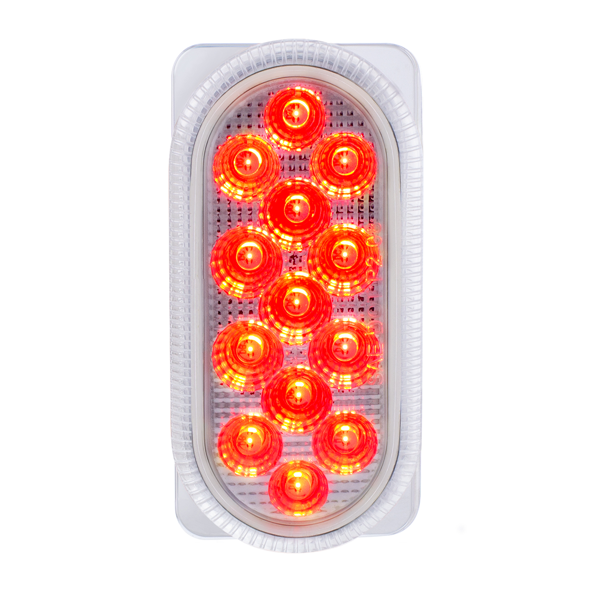26 LED Dual Function Reflector Double Face Oval Light With SS Bracket - Amber & Red LED/Clear Lens - Thumbnail 9