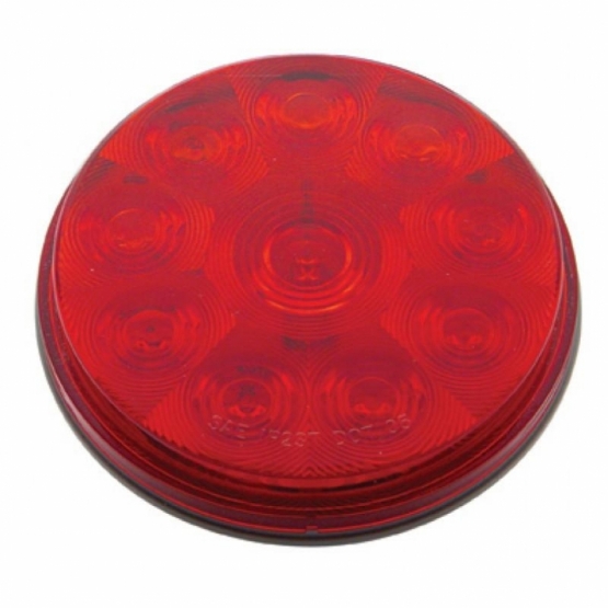 Stainless 1 Piece Rear Light Bar With 6X 10 LED 4" Lights & Visors - Red LED/Red Lens - Thumbnail 2