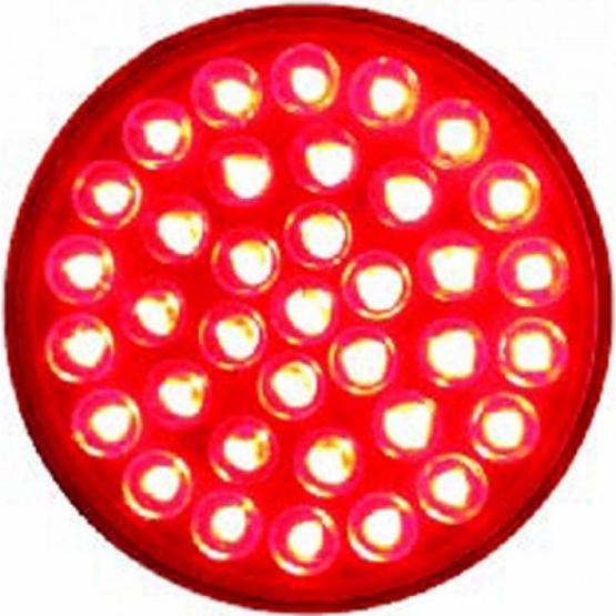 Stainless 1 Piece Rear Light Bar With 6X 36 LED 4" Lights & Bezels - Red LED/Red Lens - Thumbnail 2