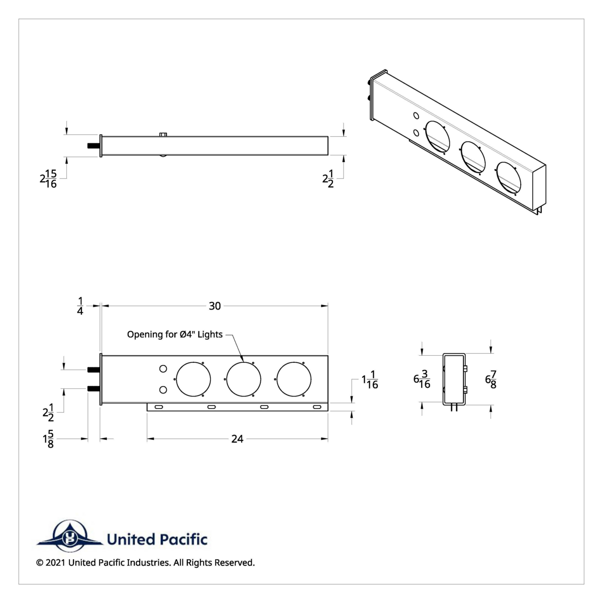 2.5" Bolt Pattern SS Spring Loaded Bar With 6X 21 LED 4" GloLight & Visors -Red LED & Lens (Pair) - Thumbnail 3