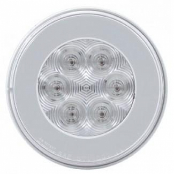 2.5" Bolt Pattern SS Spring Loaded Bar With 6X 21 LED 4" GloLight & Visors -Red LED/Clear Lens (Pair) - Thumbnail 2