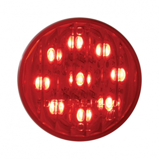30" Heavy Duty Mud Flap Hangers With 9 LED End Cap & Visor - Red LED/Red Lens (Pair) - Thumbnail 2