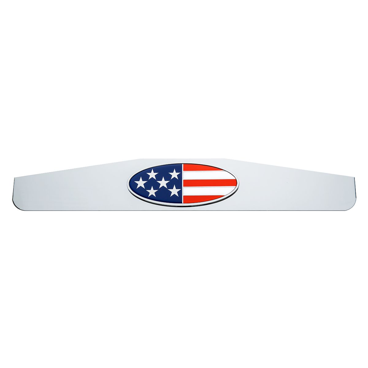 4" x 24" Chrome Bottom Mud Flap Weight With Oval USA Flag Emblem