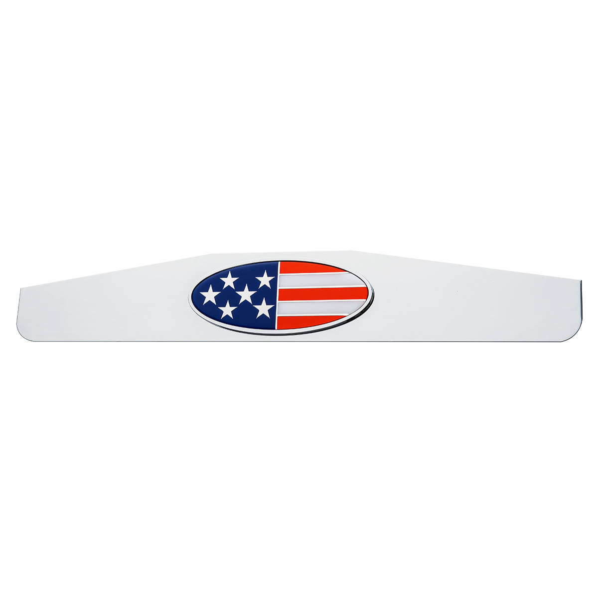 4" x 24" Chrome Bottom Mud Flap Weight With Oval USA Flag Emblem - Thumbnail 2