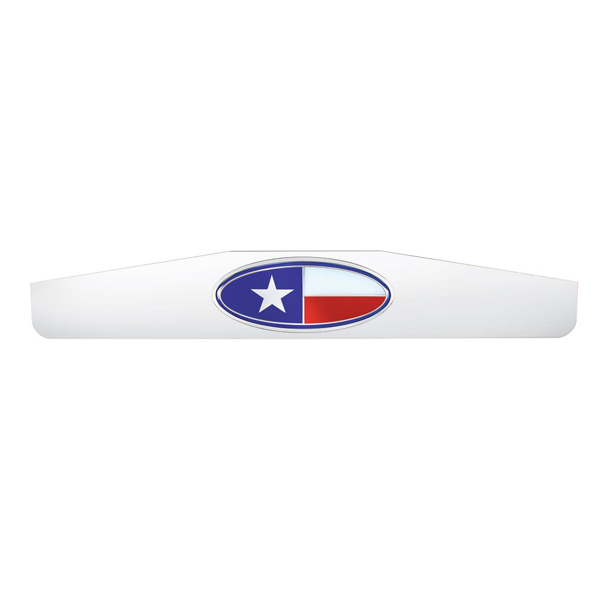 4" x 24" Chrome Bottom Mud Flap Weight With Oval Texas Flag Emblem