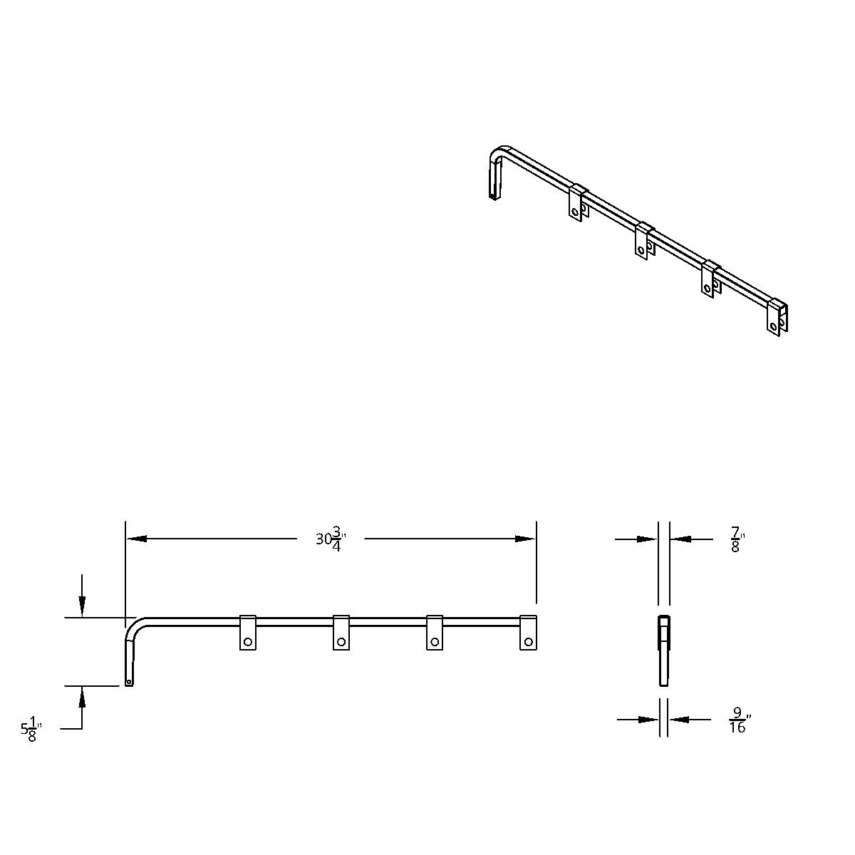 Black Straight Mud Flap Hangers With Mounting Hardware - No Coil (Pair) - Thumbnail 13