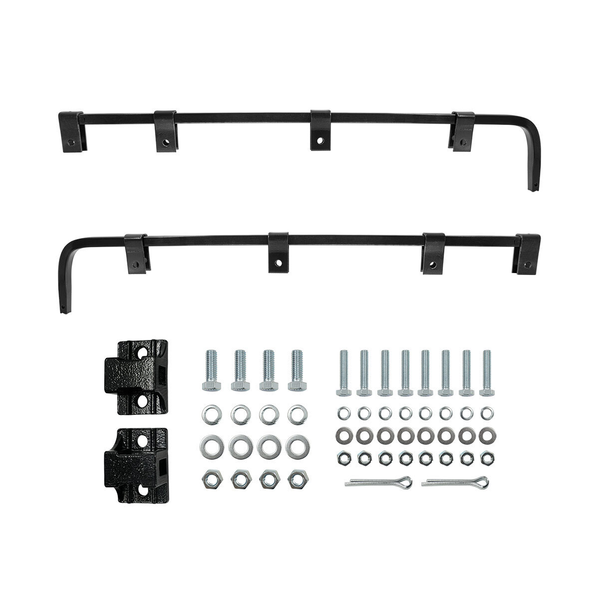 Black Straight Mud Flap Hangers With Mounting Hardware - No Coil (Pair) - Thumbnail 14