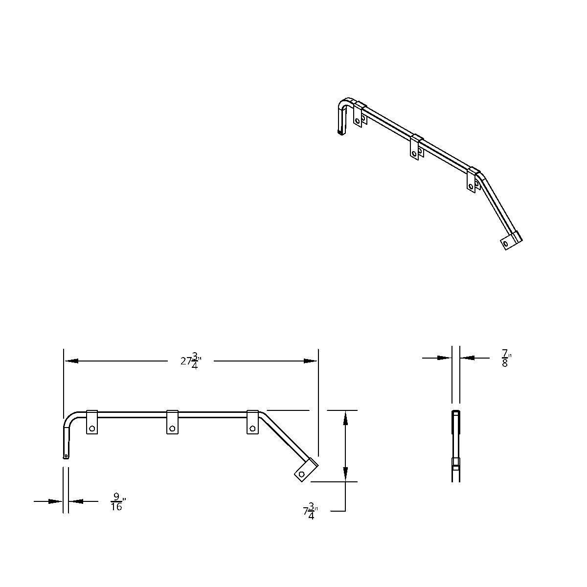 Black Angled Mud Flap Hangers With Mounting Hardware - No Coil (Pair) - Thumbnail 13