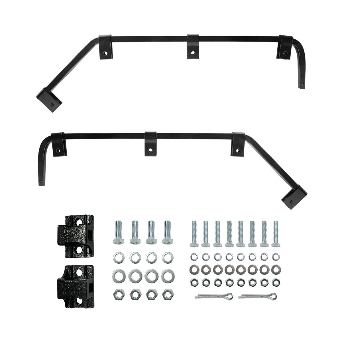 Black Angled Mud Flap Hangers With Mounting Hardware - No Coil (Pair) - Thumbnail 14