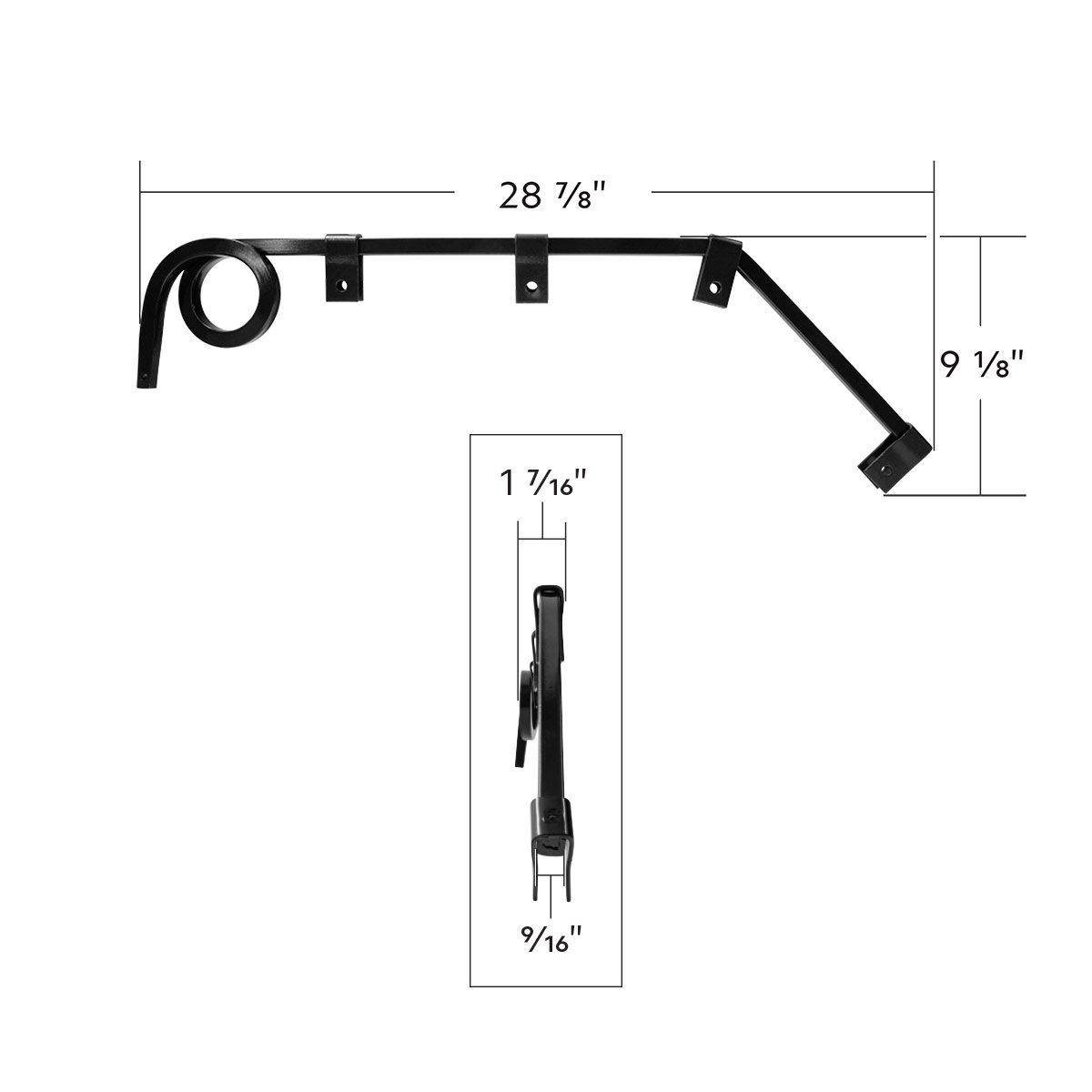 Black Angled Mud Flap Hangers With Mounting Hardware- 1 Coil (Pair) - Thumbnail 12
