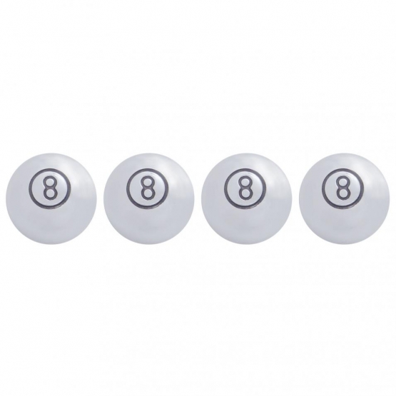 Chrome Large "8" Ball Valve Caps (4-Pack)