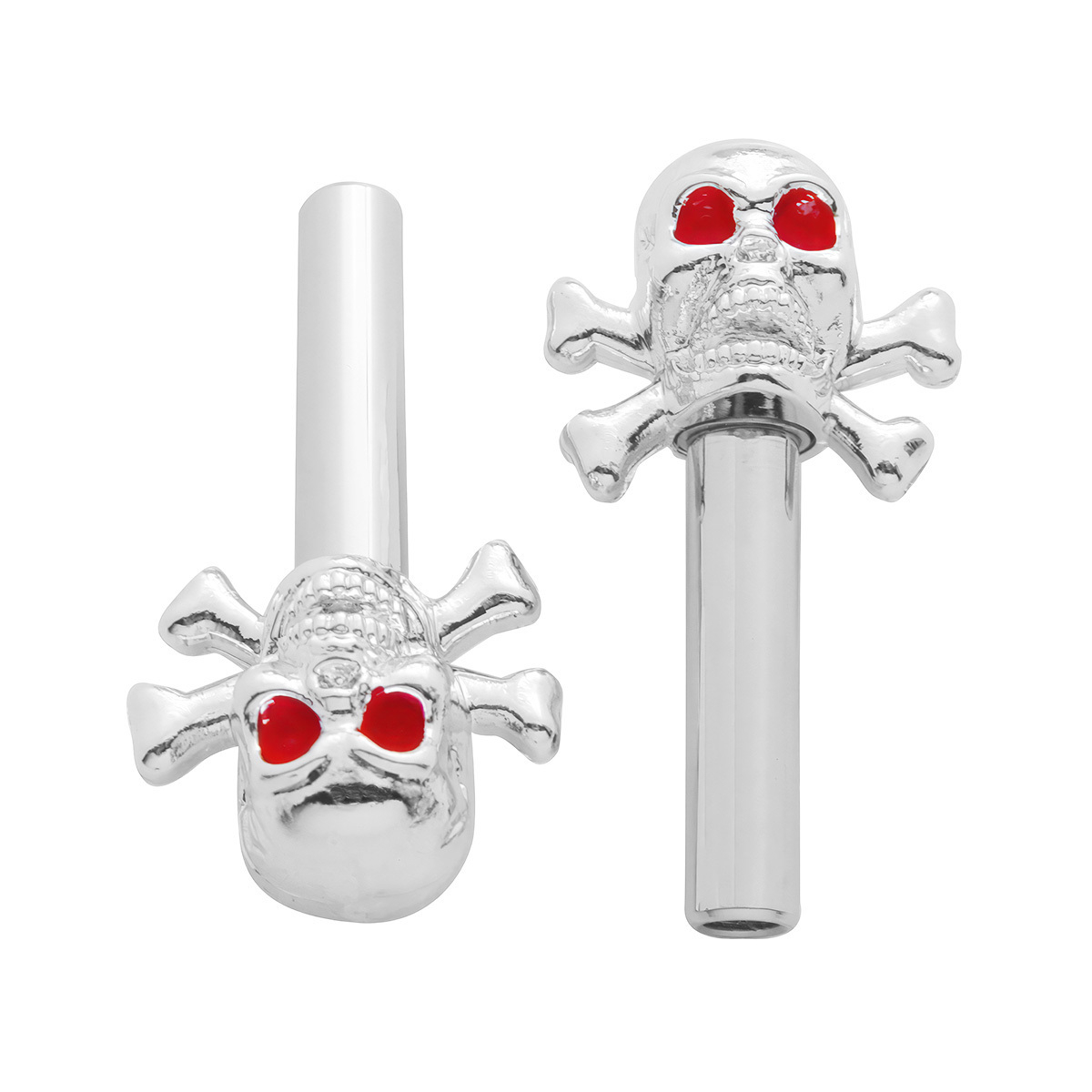 Chrome Skull Door Lock Knobs (2Pc/Set) - Thumbnail 2