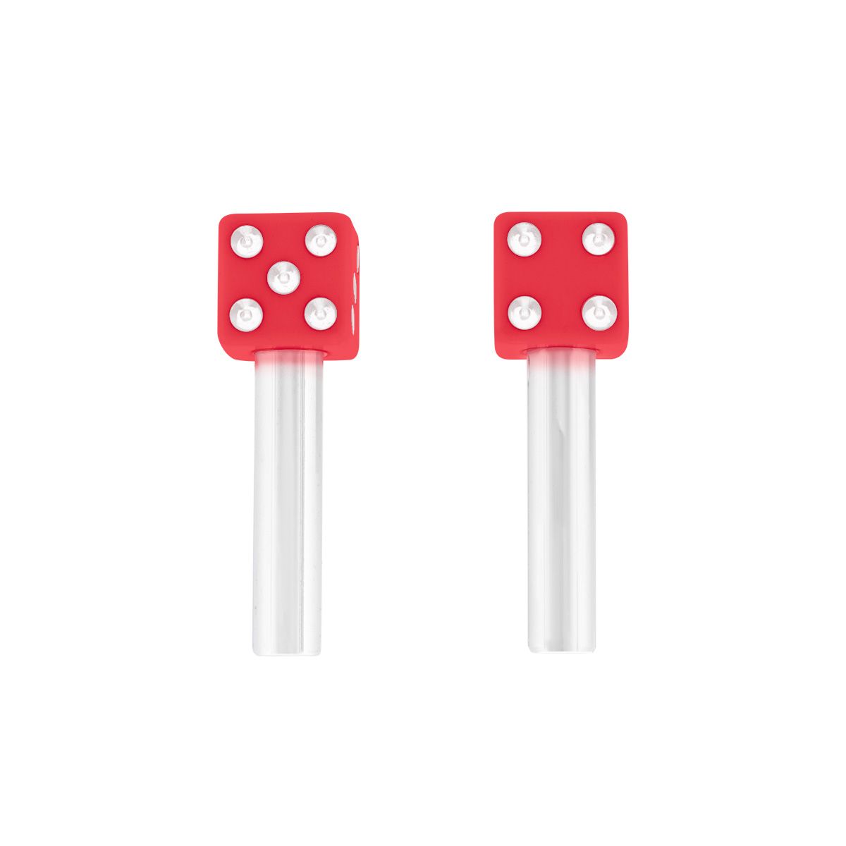 Dice Door Lock Knobs - Red (2Pc/Set)