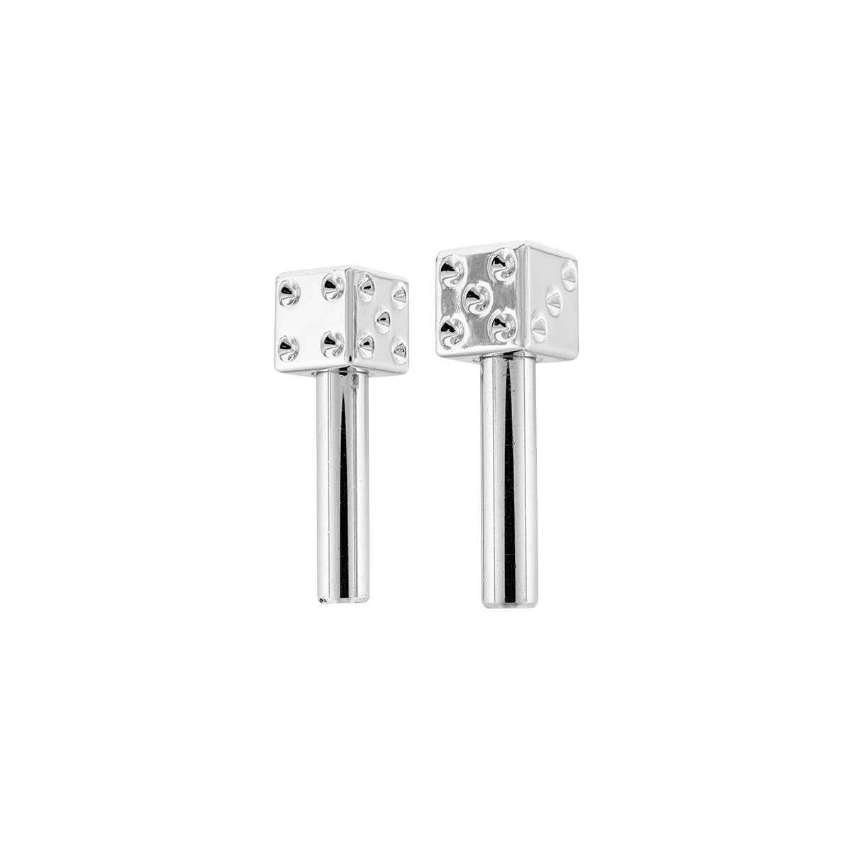 Chrome Dice Door Lock Knobs (2Pc/Set) - Thumbnail 2