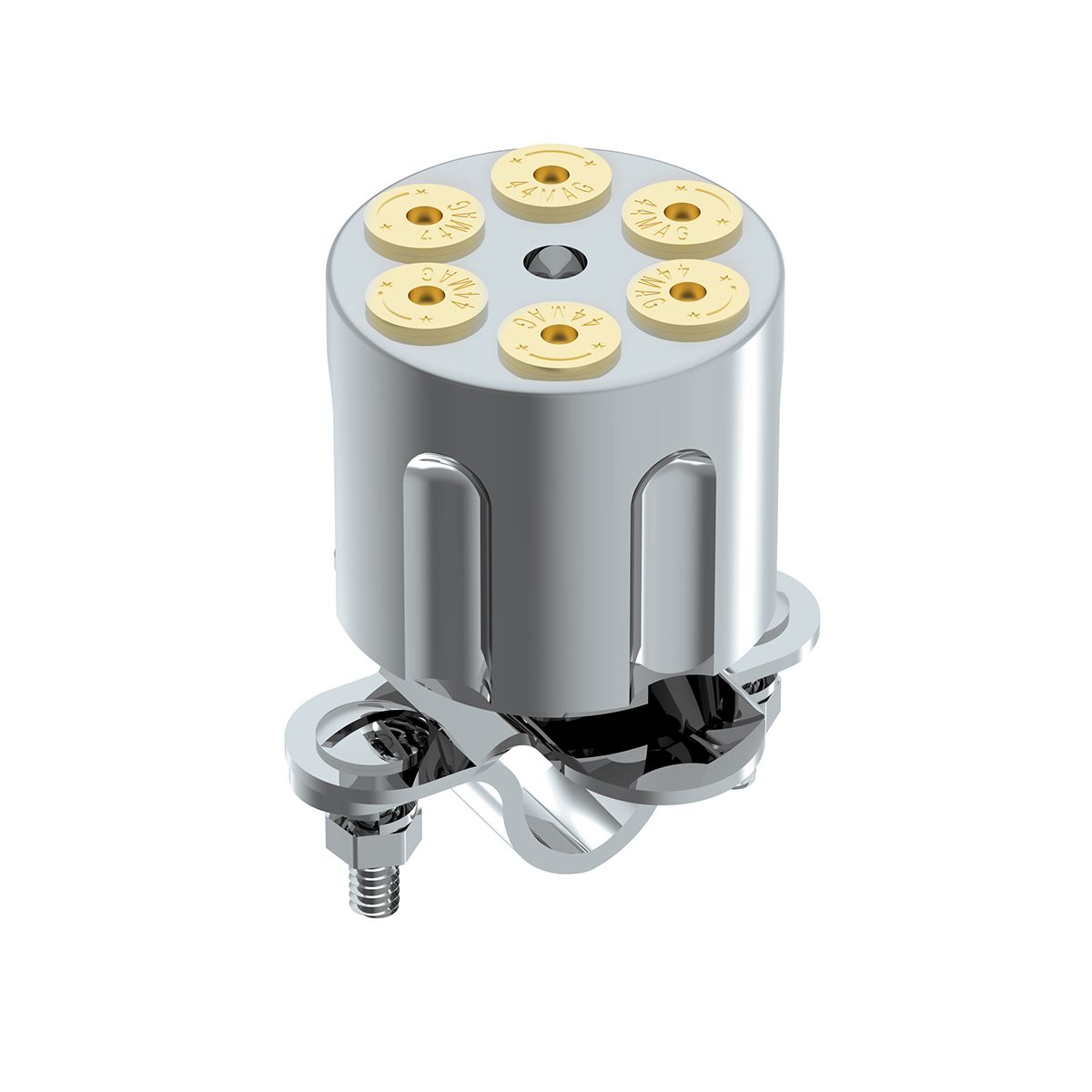 Chrome Aluminum Gun Cylinder Steering Wheel Spinner