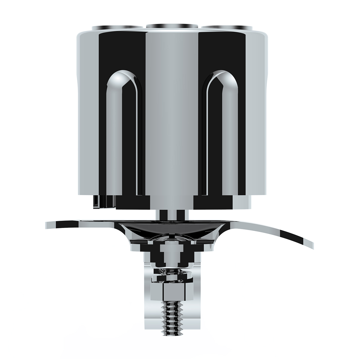 Chrome Aluminum Gun Cylinder Steering Wheel Spinner - Thumbnail 3