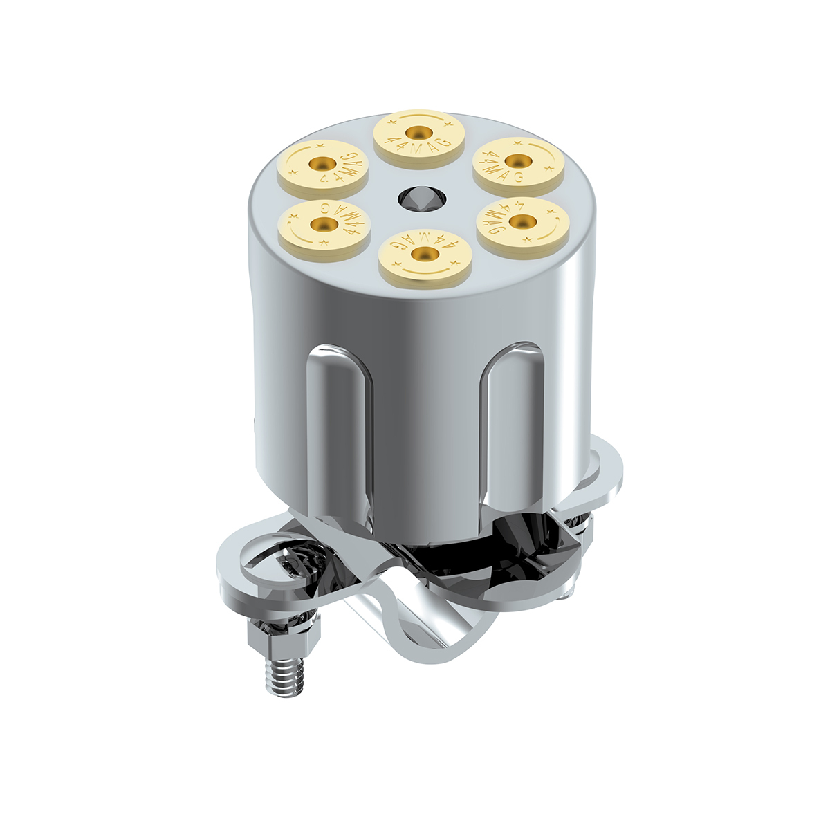 Chrome Aluminum Gun Cylinder Steering Wheel Spinner - Thumbnail 8