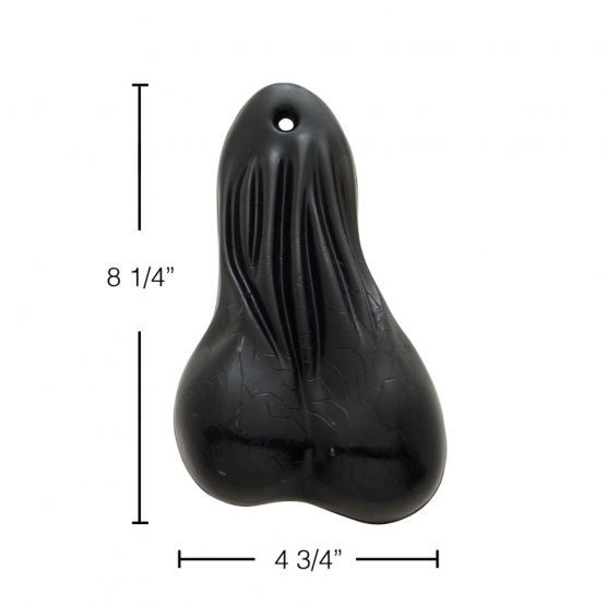 8-1/4" Tall Large Low-Hanging Rubber Balls - Black - Thumbnail 3