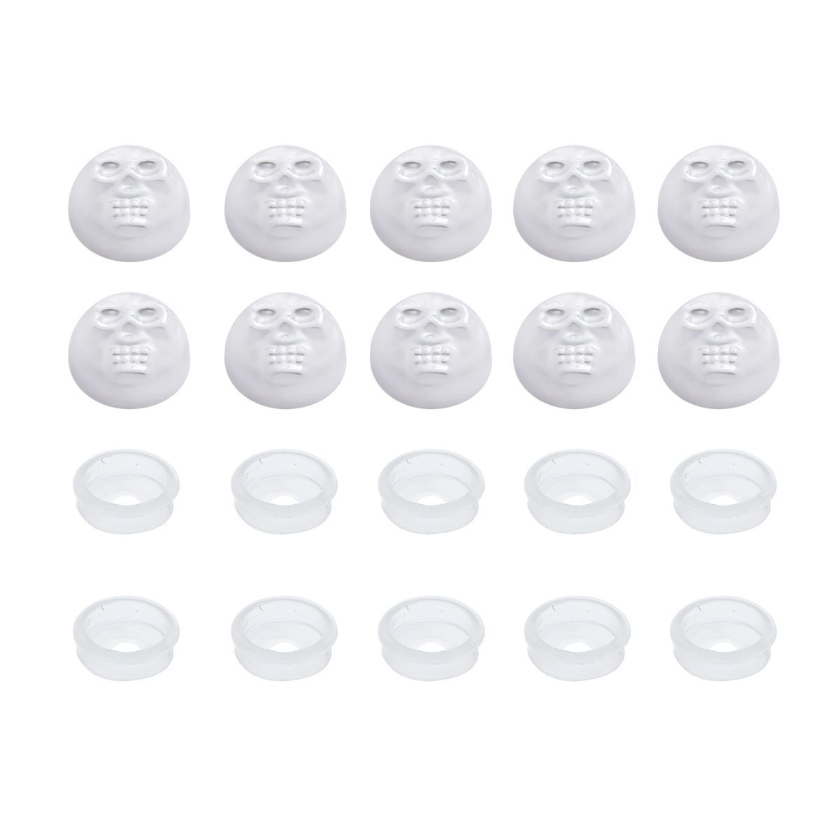 Chrome Plastic Skull Snap-On Cap For 1/4" Screws (10-Pack)