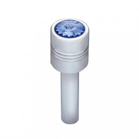 Chrome Door Lock Knob With 9/16" Blue Crystal (2-Pack)