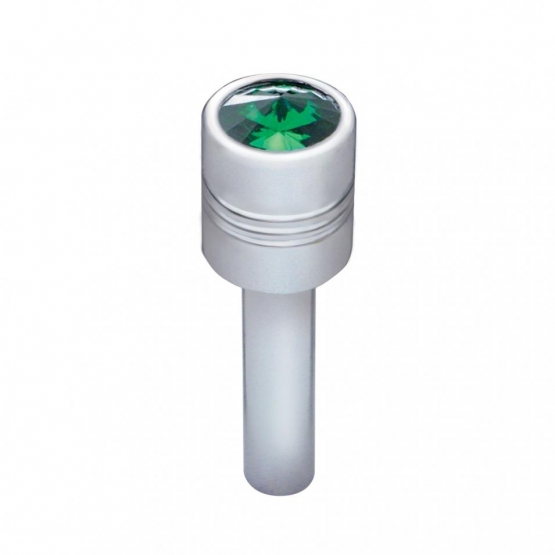 Chrome Door Lock Knob With 9/16" Green Crystal (2-Pack)