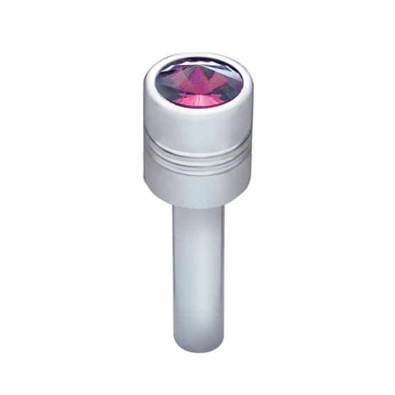 Chrome Door Lock Knob With 9/16" Purple Crystal (2-Pack)