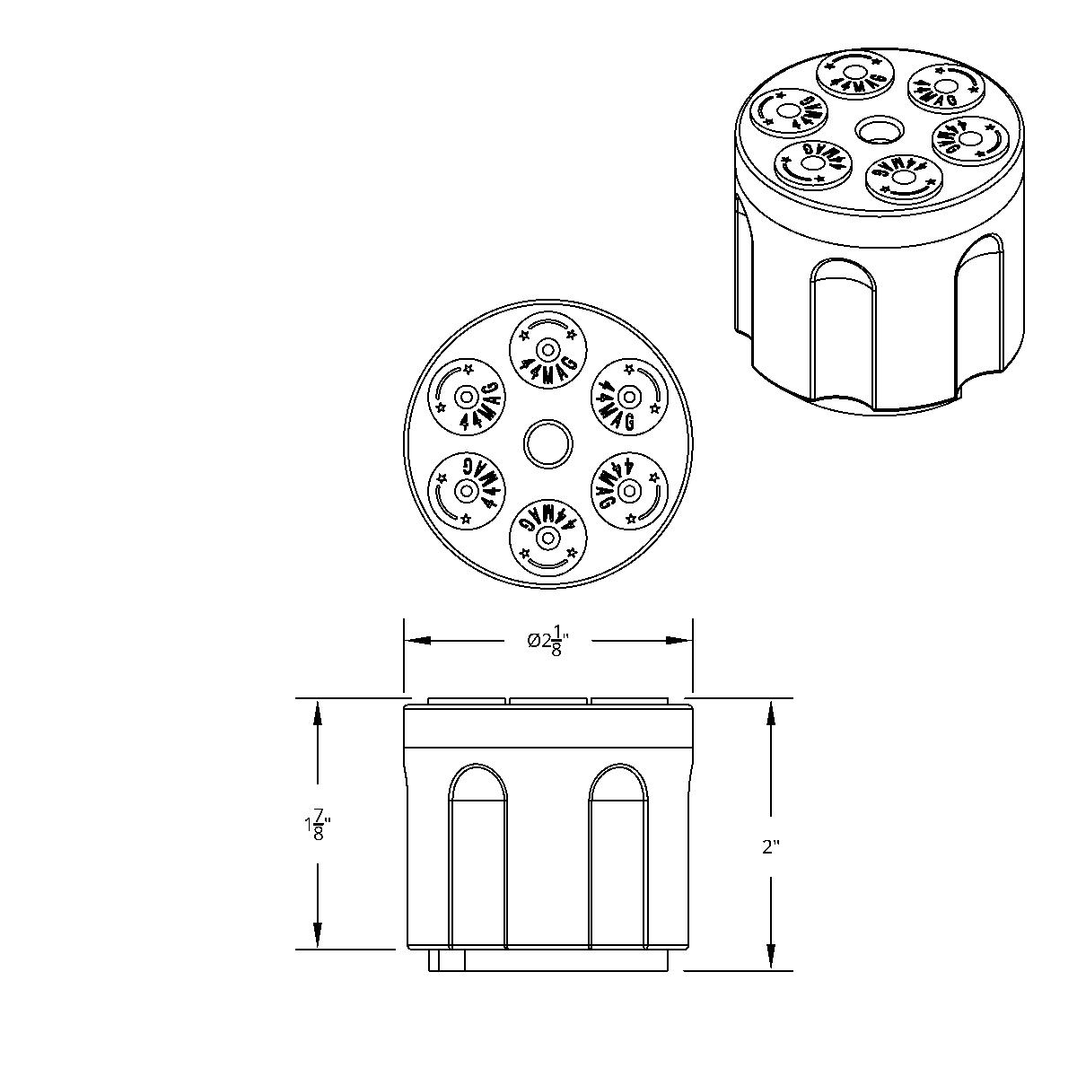 Gun Cylinder 9/10 Speed Gearshift Knob - Chrome - Thumbnail 5