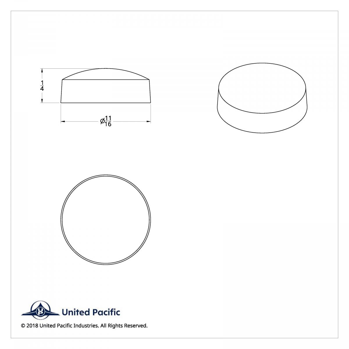 Chrome Plastic Snap-On Screw Cap For 1/4" Screw (Bulk) - Thumbnail 2